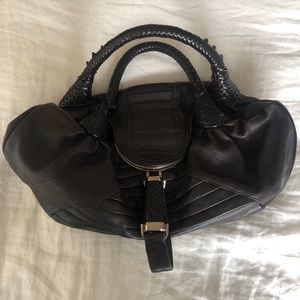 Fendi Leather spy bag in chocolate brown